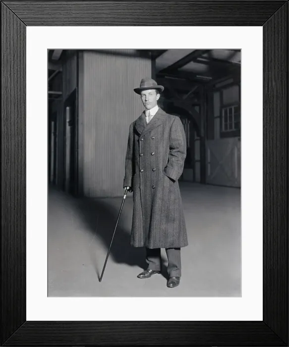 Framed Print : Portrait of Kermit Roosevelt Son of Theodore Roosevelt Posing with Cane Framed Print : Portrait of Kermit Roosevelt Son of Theodore Roosevelt Posing with Cane