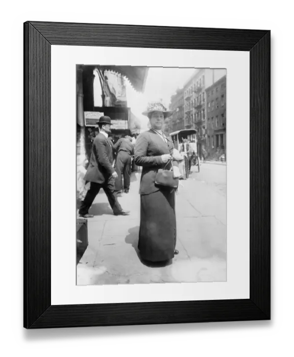 Framed Print : Early Nurse and Social Advocate Lillian Wald Pausing in Street Framed Print : Early Nurse and Social Advocate Lillian Wald Pausing in Street