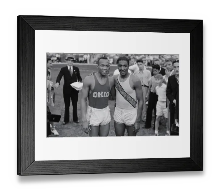 Framed Print : Portrait of Jesse Owens and Ralph Metcalf Standing Arm in Arm Framed Print : Portrait of Jesse Owens and Ralph Metcalf Standing Arm in Arm