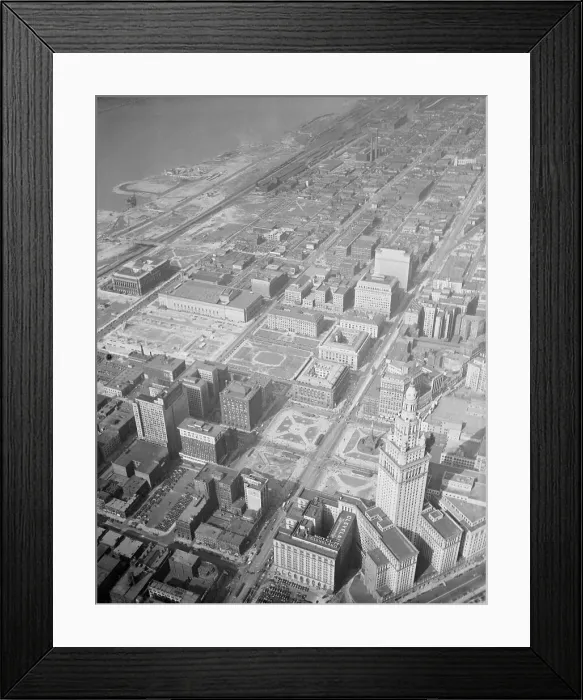 Framed Print : Aerial View of Cleveland Framed Print : Aerial View of Cleveland
