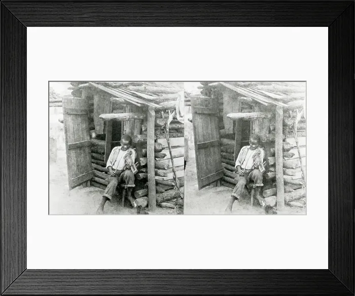 Framed Print : Stereoscopic Image Of Boy Playing Fiddle Framed Print : Stereoscopic Image Of Boy Playing Fiddle