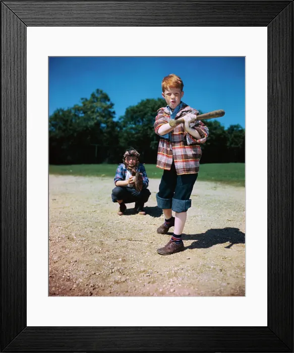 Framed Print : Young Bobby Wheeler at Bat Framed Print : Young Bobby Wheeler at Bat
