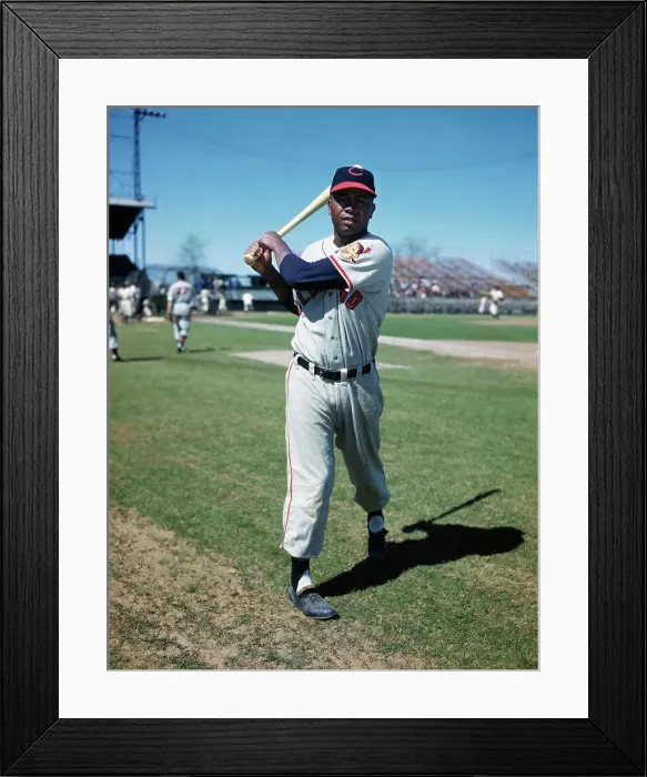 Framed Print : Larry Doby Posing with Baseball Bat Framed Print : Larry Doby Posing with Baseball Bat