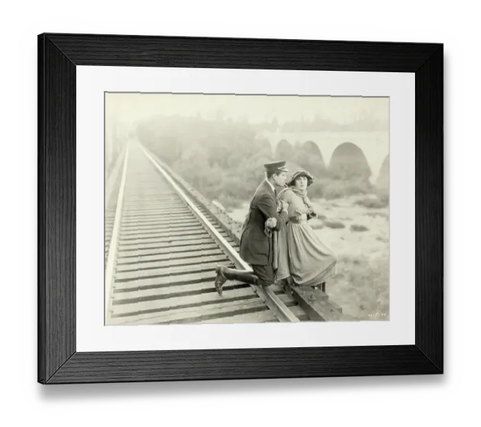 Framed Print : Silent Film Still, Pearl White Scene Framed Print : Silent Film Still, Pearl White Scene