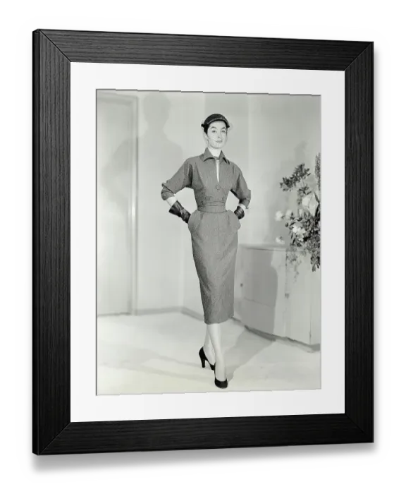 Framed Print : Woman Modeling Fall / Winter Wool Suit Framed Print : Woman Modeling Fall / Winter Wool Suit