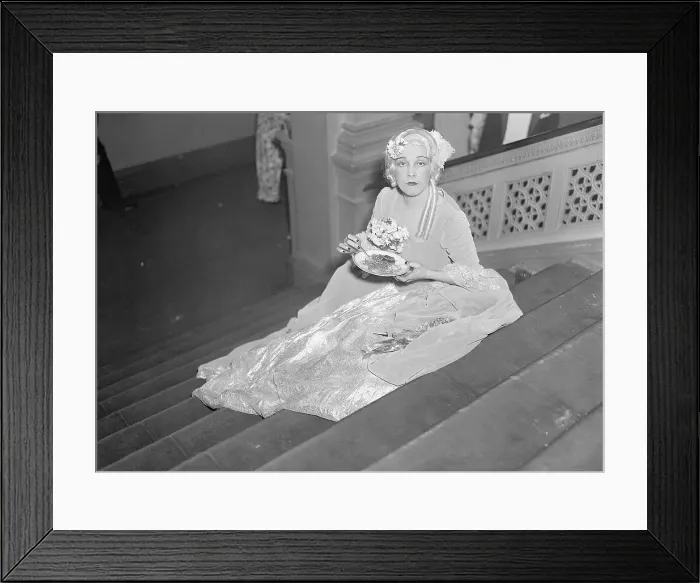Framed Print : Woman Seated On Steps At Nyc Opera Ball Framed Print : Woman Seated On Steps At Nyc Opera Ball