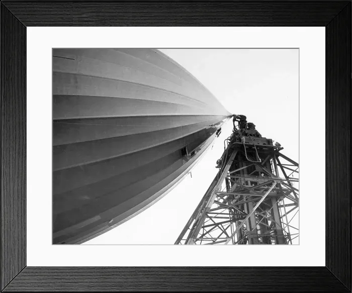 Framed Print : Hindenburg Attached To A Mooring Mast Framed Print : Hindenburg Attached To A Mooring Mast