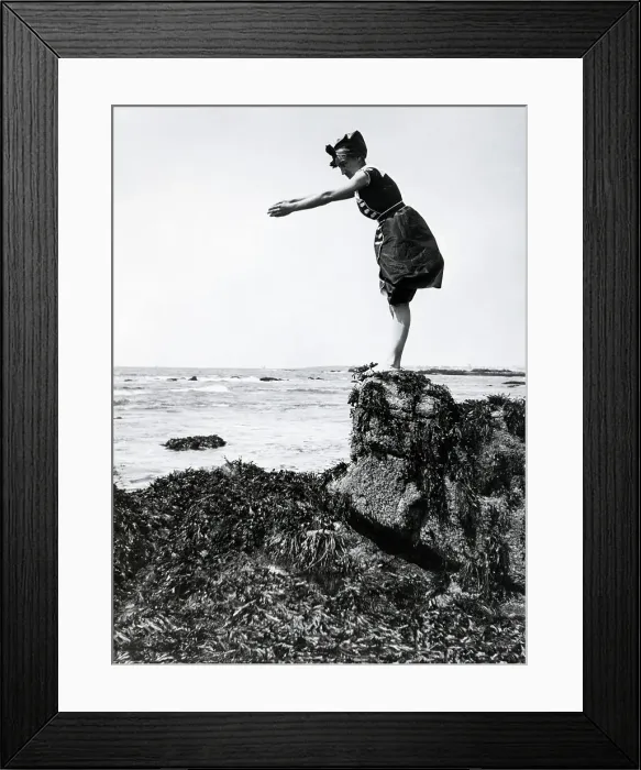 Framed Print : Woman Posed To Dive Framed Print : Woman Posed To Dive