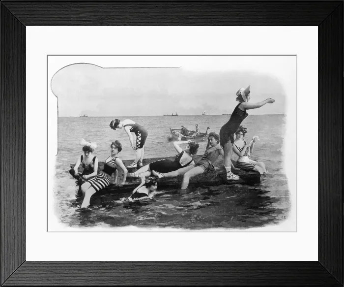 Framed Print : Bathers on Raft Framed Print : Bathers on Raft