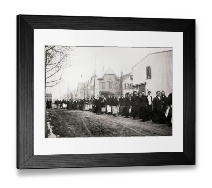 Framed Print : Woman Workers On Strike March / Street
