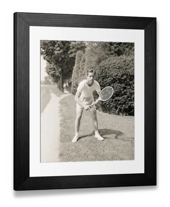 Framed Print : Robert Riggs Poses W / Tennis Racquet Framed Print : Robert Riggs Poses W / Tennis Racquet