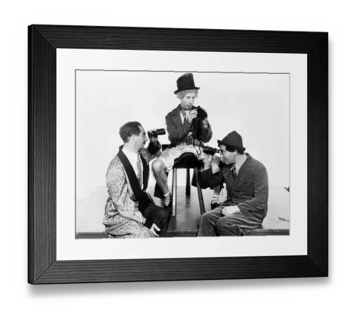Framed Print : The Marx Brothers With Binoculars Framed Print : The Marx Brothers With Binoculars