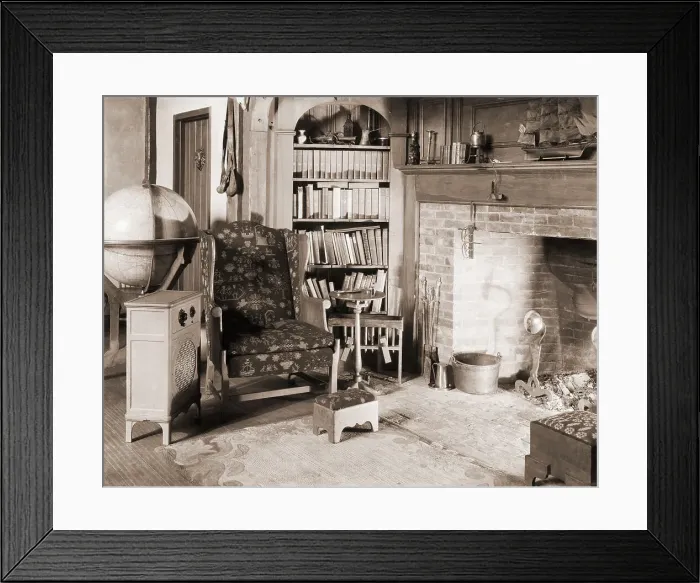 Framed Print : Living Room W / Radio Set W / Fireplace Framed Print : Living Room W / Radio Set W / Fireplace