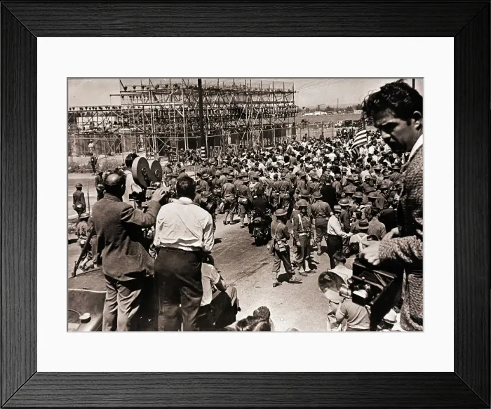 Framed Print : Army At Aviation Plant / Strike Framed Print : Army At Aviation Plant / Strike