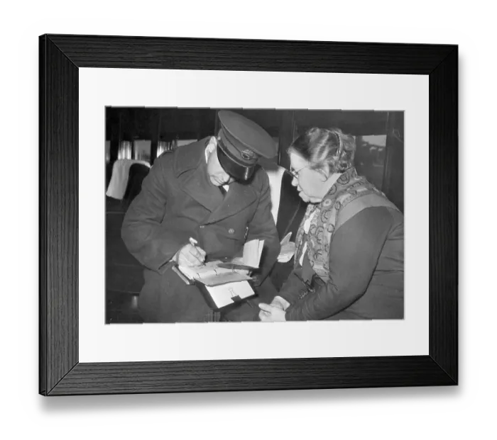 Framed Print : Immigration Officer with Emma Goldman Framed Print : Immigration Officer with Emma Goldman