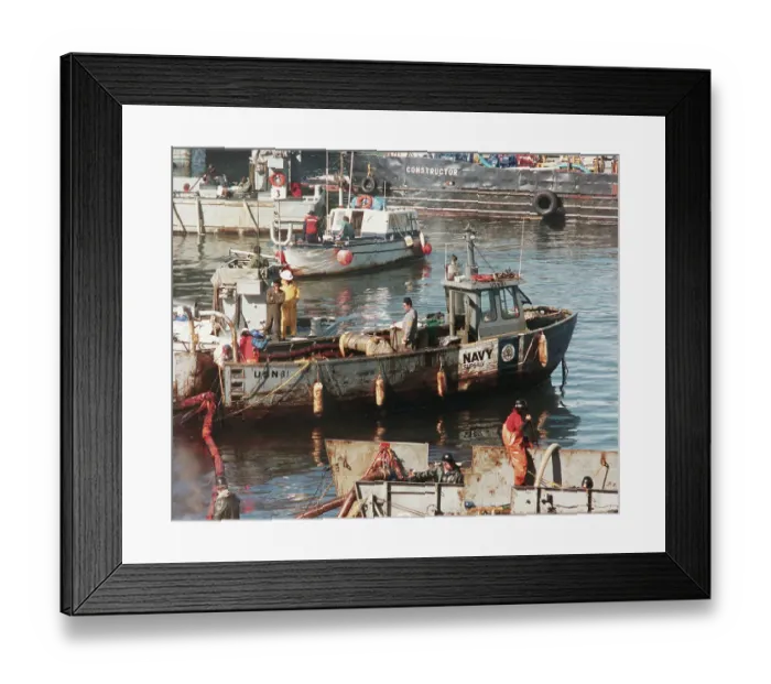 Framed Print : Navy Boats At Valdez Cleanup Framed Print : Navy Boats At Valdez Cleanup