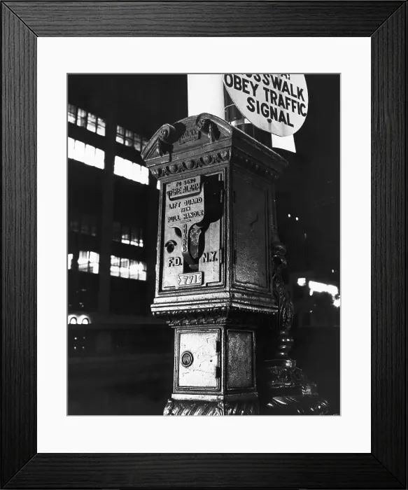 Framed Print : Fire Alarm On Street Corner