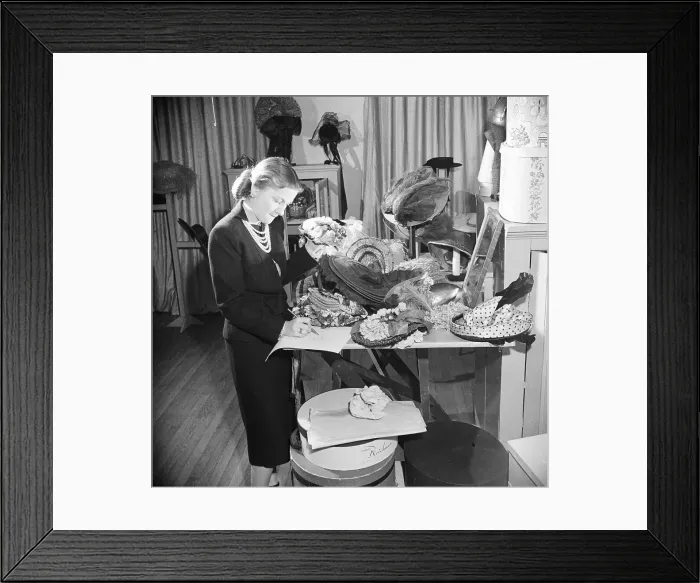 Framed Print : Joan Fontaine Sketching Hat Design Framed Print : Joan Fontaine Sketching Hat Design