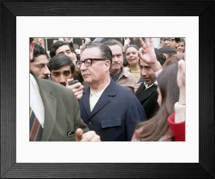 Framed Print : Salvador Allende In Midst Of Crowd Framed Print : Salvador Allende In Midst Of Crowd