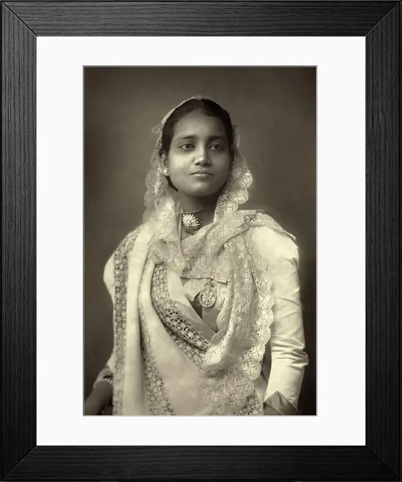 Framed Print : Portrait Of Maharani Of Kuch Bahar Framed Print : Portrait Of Maharani Of Kuch Bahar
