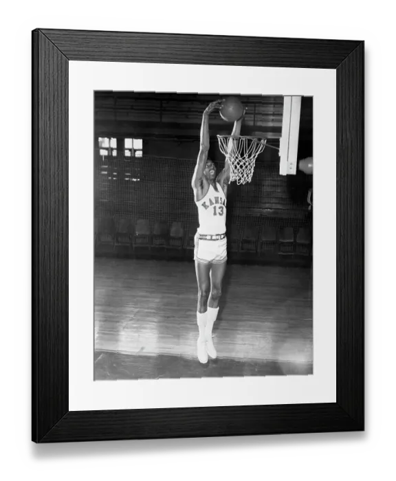 Framed Print : Witl Chamberlain Going Up For Basket Framed Print : Witl Chamberlain Going Up For Basket