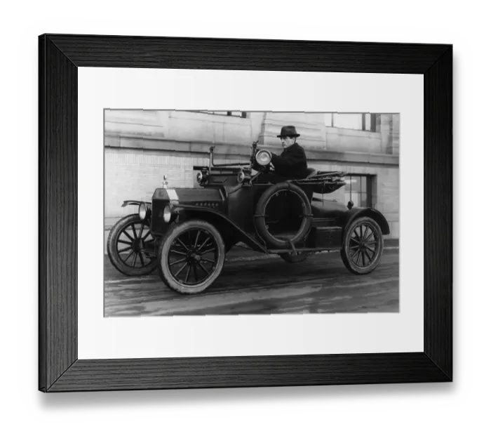 Framed Print : T.M. Edison In Automobile Framed Print : T.M. Edison In Automobile
