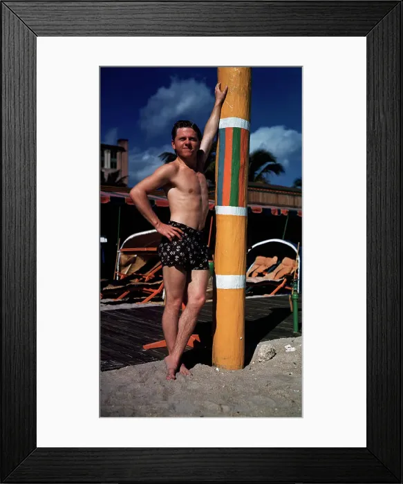 Framed Print : Mickey Rooney Standing In Bathing Trunks Framed Print : Mickey Rooney Standing In Bathing Trunks
