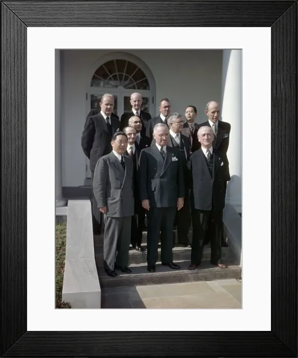 Framed Print : Us Pres. Truman and James F. Byrnes with other men outside Framed Print : Us Pres. Truman and James F. Byrnes with other men outside