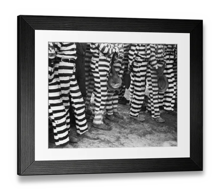 Framed Print : Prisoners in Striped Uniforms Framed Print : Prisoners in Striped Uniforms