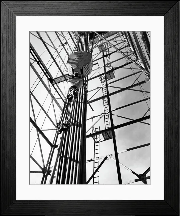 Framed Print : Oil Derrick Beams & Drilling Pipes Framed Print : Oil Derrick Beams & Drilling Pipes