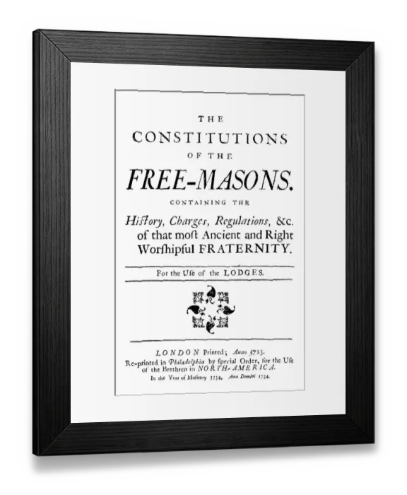 Framed Print : Title Page of the Freemason Constitution Framed Print : Title Page of the Freemason Constitution