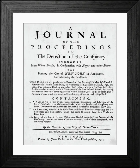 Framed Print : Title Page Of Journal Outlining Conspiracy Framed Print : Title Page Of Journal Outlining Conspiracy