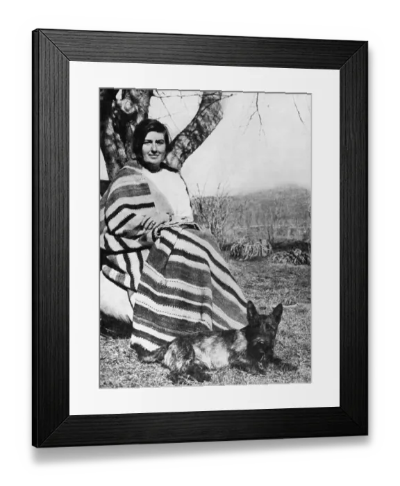 Framed Print : Mabel Dodge Luhan Seated Outside W / Dog Framed Print : Mabel Dodge Luhan Seated Outside W / Dog