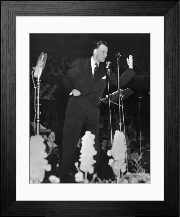 Framed Print : Billy Graham Preaching at Microphone Framed Print : Billy Graham Preaching at Microphone