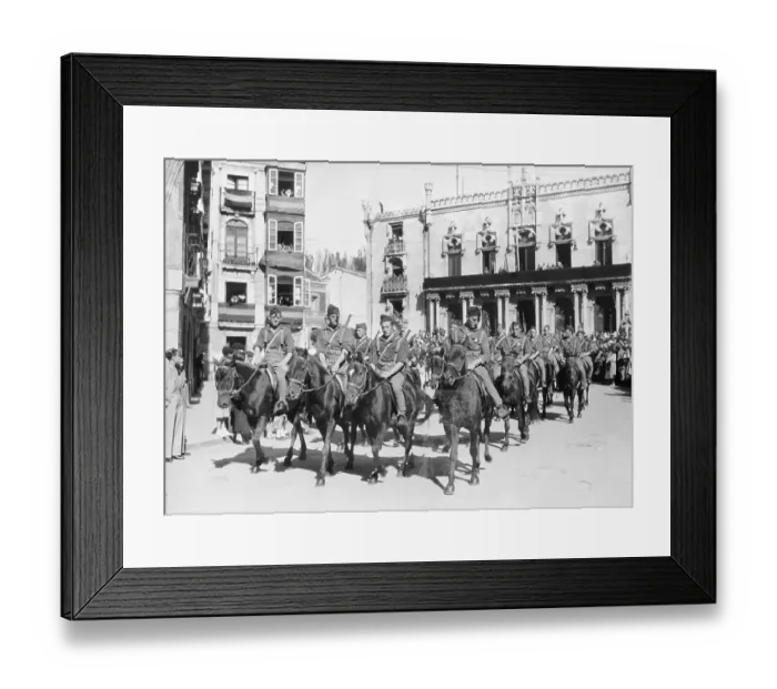 Framed Print : Spanish Troops Celebrating Victory