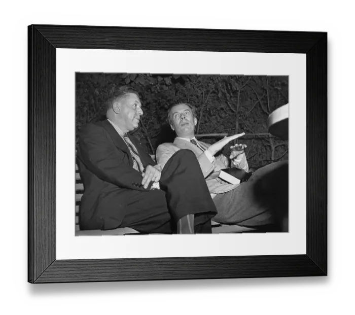 Framed Print : Aldous Huxley Chats with Poet Framed Print : Aldous Huxley Chats with Poet