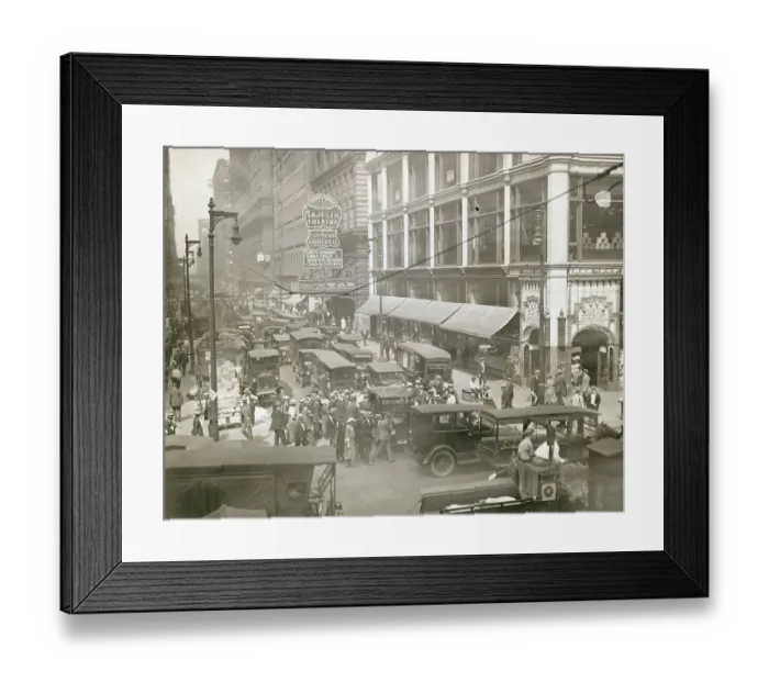 Framed Print : Crowded Streets of Early Chicago