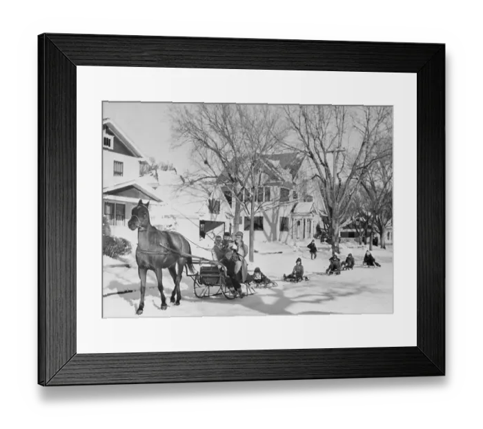 Framed Print : People having sleigh ride Framed Print : People having sleigh ride