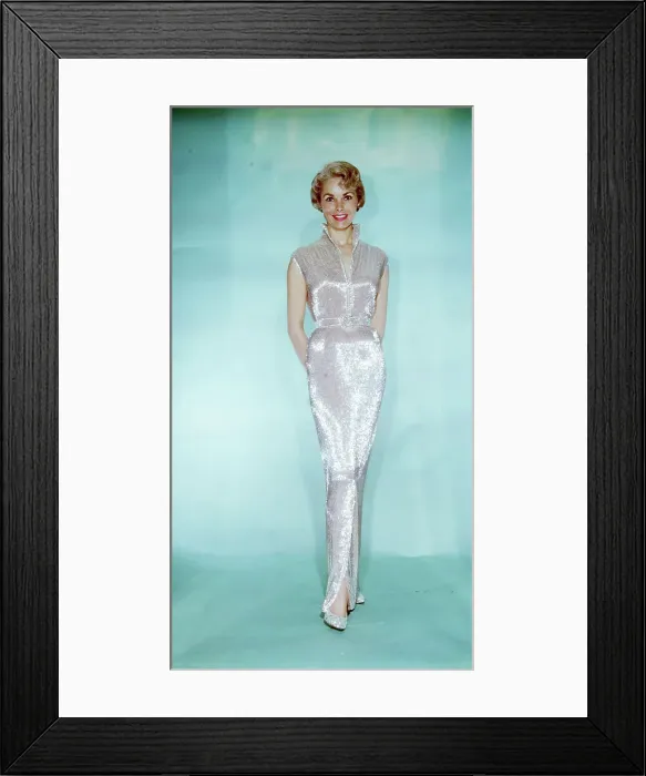 Framed Print : Janet Leigh Wearing Exquisite Silver Dress Framed Print : Janet Leigh Wearing Exquisite Silver Dress