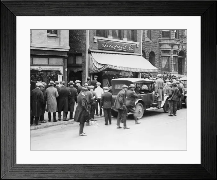 Framed Print : Spectators Watching Dion O'Bannion's Flower Shop Framed Print : Spectators Watching Dion O'Bannion's Flower Shop