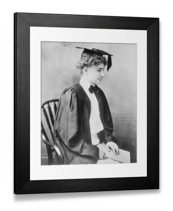 Framed Print : Helen Keller Wearing Cap and Gown Framed Print : Helen Keller Wearing Cap and Gown
