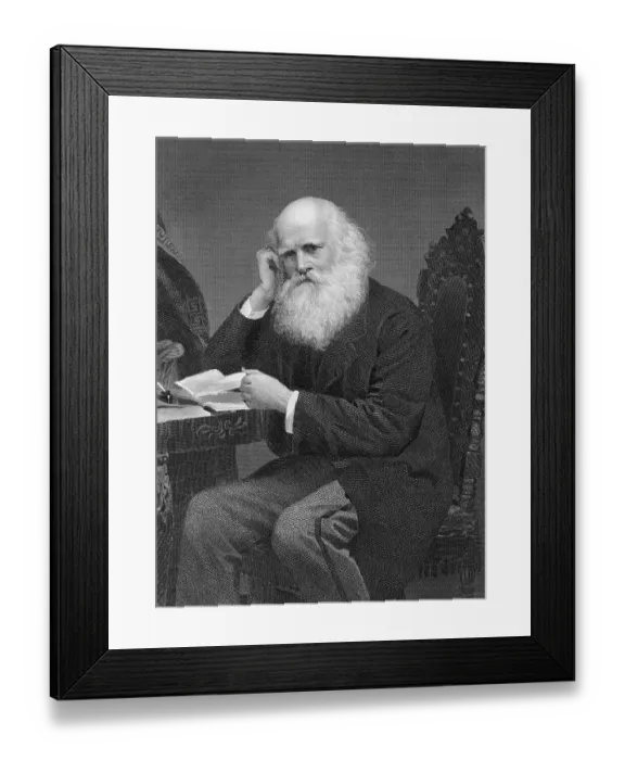 Framed Print : William Cullen Bryant Sitting at Table Framed Print : William Cullen Bryant Sitting at Table