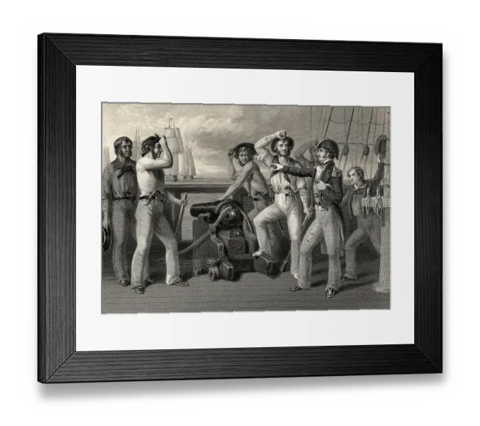 Framed Print : Oliver Perry Preparing His Men for Battle Framed Print : Oliver Perry Preparing His Men for Battle