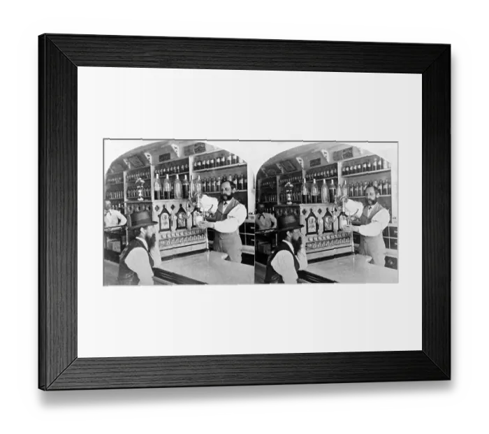 Framed Print : Customer Receiving an Ice Cream Soda From the Soda Jerk Framed Print : Customer Receiving an Ice Cream Soda From the Soda Jerk