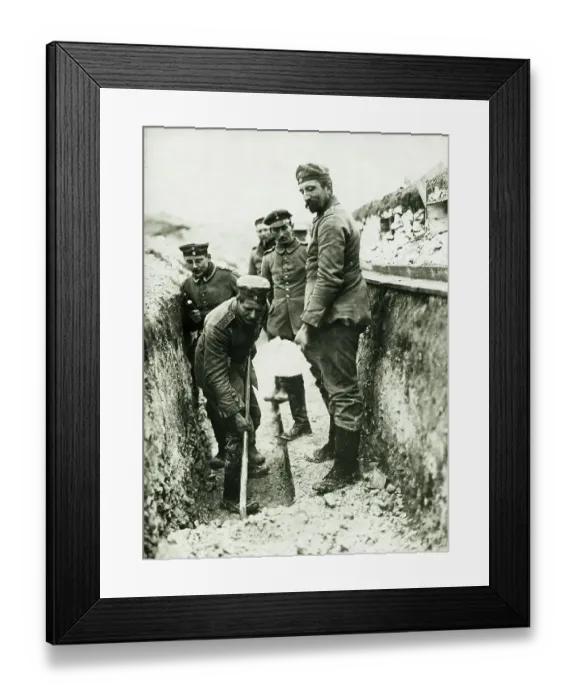 Framed Print : WWI Soldiers Digging Trenches Framed Print : WWI Soldiers Digging Trenches