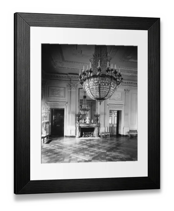 Framed Print : Chandelier Hanging in East Room of White House Framed Print : Chandelier Hanging in East Room of White House