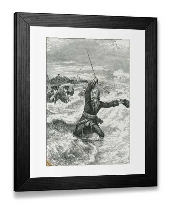 Framed Print : James Wolfe Leading Attack Framed Print : James Wolfe Leading Attack