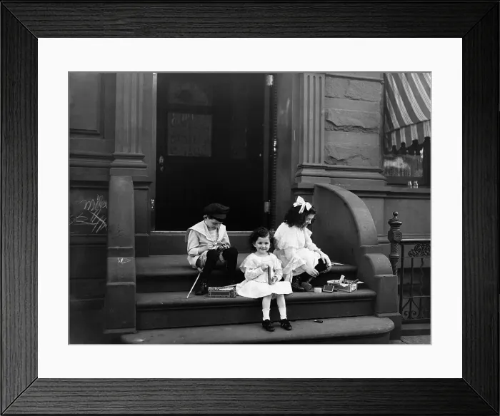 Framed Print : Children With Fourth Of July Fireworks