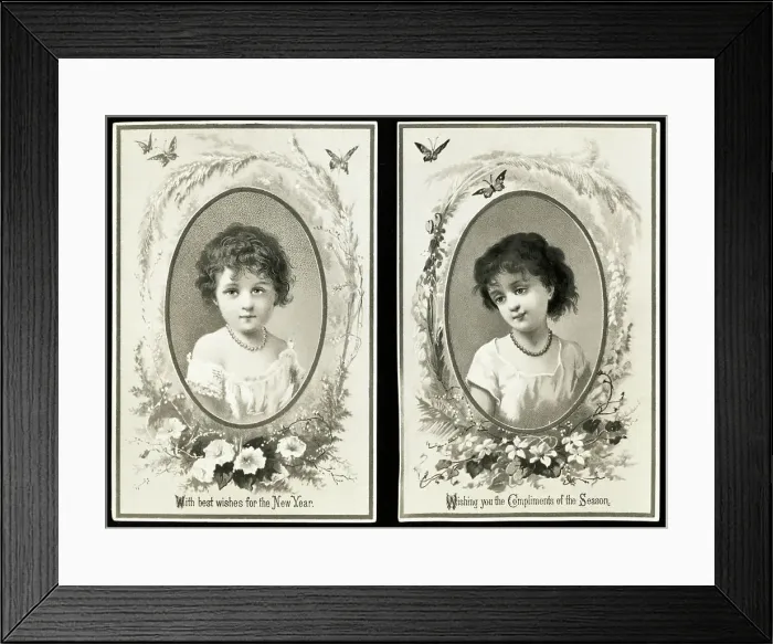Framed Print : Victorian New Year'S Greeting Card Framed Print : Victorian New Year'S Greeting Card