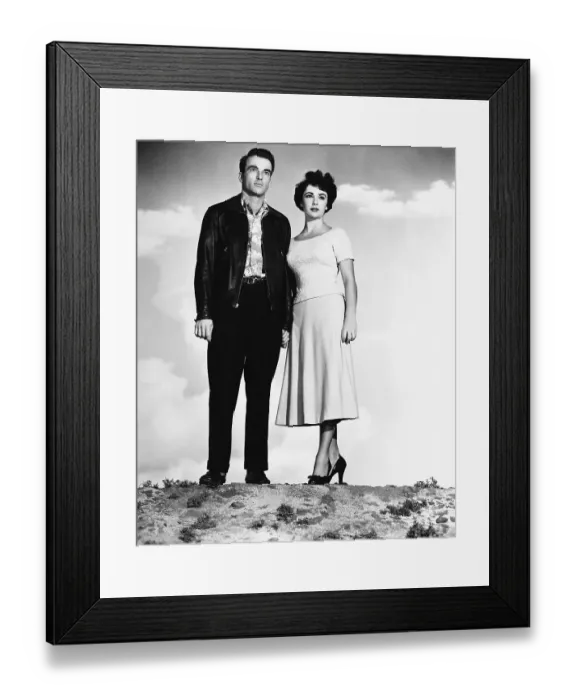 Framed Print : Liz Taylor W / Montgomery Clift On Hill Framed Print : Liz Taylor W / Montgomery Clift On Hill